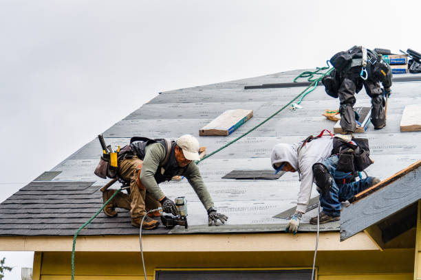 Professional Gutter Installation technician working in Black River, NY